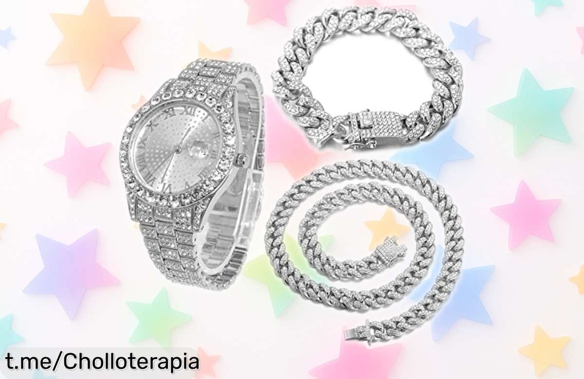 Impresionante reloj Halukakah chapado en oro blanco con diamantes: un detallazo que brilla como nunca a precio loco. ¡No te lo pierdas, hazlo tuyo ahora!