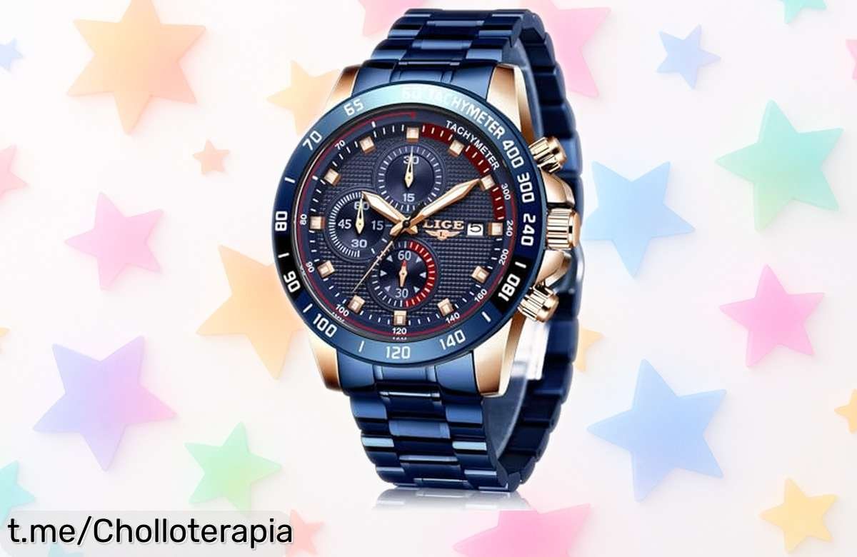 Impresionante reloj de hombre LIGE con cronógrafo y correa de acero, rebajado a un precio increíble que no podrás dejar pasar, ¡hazlo tuyo hoy mismo antes que se agote!