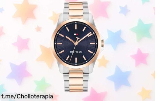 Impresionante reloj de hombre Tommy Hilfiger resistente al agua, correa bicolor y detalles en oro rosa a precio loco que no querrás dejar escapar. ¡Hazlo tuyo ahora!