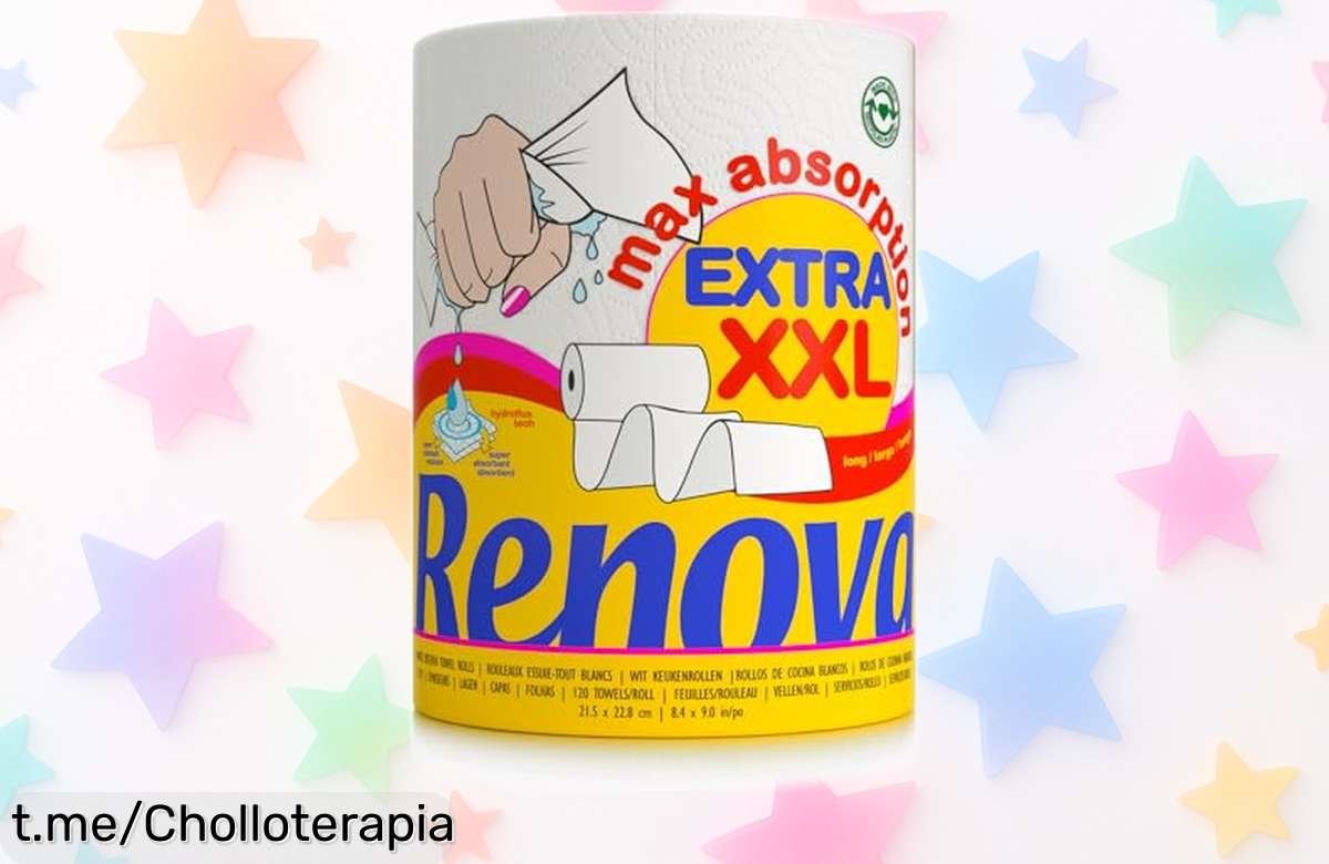Impresionante rollo gigante de papel de cocina Renova Maxiabsorption XXL a precio rebajado, ¡obtén limpieza sin límites y aprovecha esta oportunidad que no se repetirá!