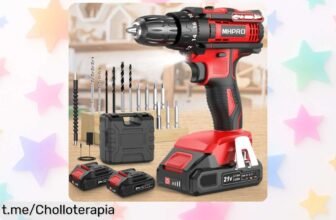 Impresionante taladro atornillador a batería MHPRO con luz LED y accesorios: rebajado de precio, ¡hazte con el tuyo ahora y empieza a crear sin límites!
