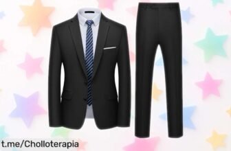 Impresionante traje de hombre slim fit que no se arruga para brillar en cualquier evento, un ofertón irresistible para verte siempre diez sin ningún esfuerzo.