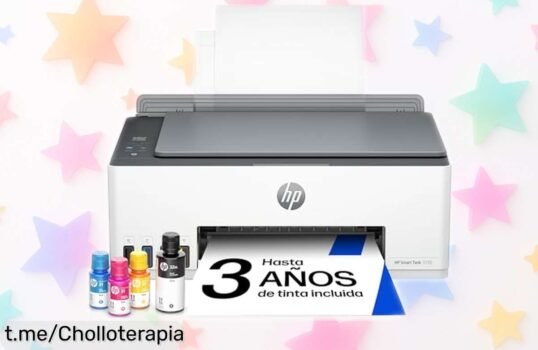 Impresora multifunción HP Smart Tank 5105 con depósito de tinta enorme a un precio locazo, imprime hasta 6000 páginas y di adiós a los cartuchos, ¡conéctate y aprovecha este chollo ahora!