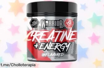 Impulsa tu entrenamiento con creatina y preentreno Warrior: energía desbordante y un pump increíble en 80 dosis, ¡no dejes pasar este chollazo para entrenar al máximo!