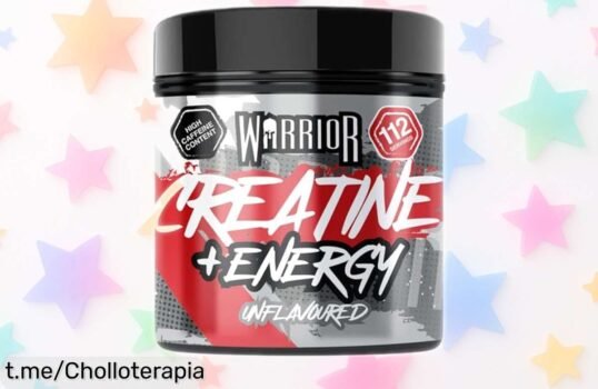 Impulsa tu entrenamiento con creatina y preentreno Warrior: energía desbordante y un pump increíble en 80 dosis, ¡no dejes pasar este chollazo para entrenar al máximo!