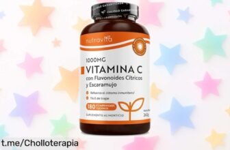 Impulsa tus defensas con vitamina C Nutravita, piel radiante y huesos fuertes a precio de escándalo. ¡No dejes pasar esta oferta increíble que te hará sonreír!