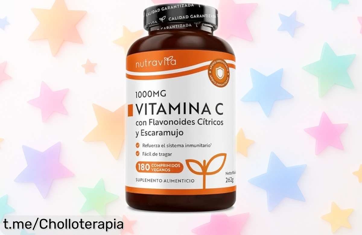 Impulsa tus defensas con vitamina C Nutravita, piel radiante y huesos fuertes a precio de escándalo. ¡No dejes pasar esta oferta increíble que te hará sonreír!