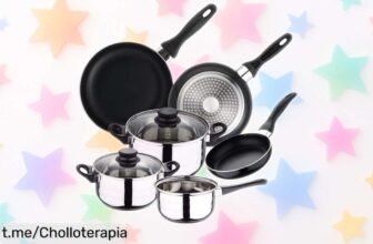 Increíble batería de cocina 5 piezas Well Home en acero inoxidable, ¡ofertón que no te puedes perder para disfrutar cocinando sin preocupaciones!