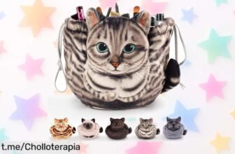 Increíble bolsa de maquillaje gatito, espaciosa y resistente a un precio regalado que hará sonreír a cualquier amante de los felinos. ¡Consíguela antes que se agote!