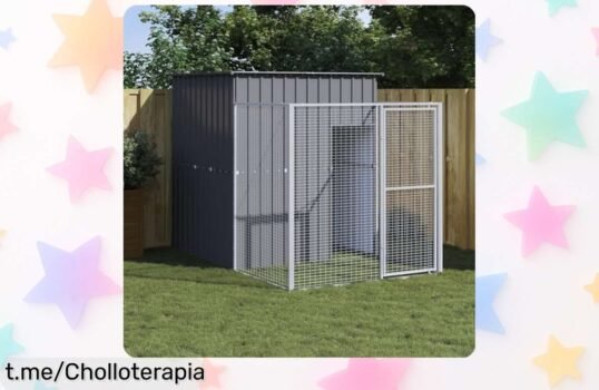 Increíble caseta con corral para perros ADWOA de acero, el refugio ideal que tu peludo estaba esperando. ¡No dejes pasar este chollo y dale a tu amigo el hogar seguro que merece!