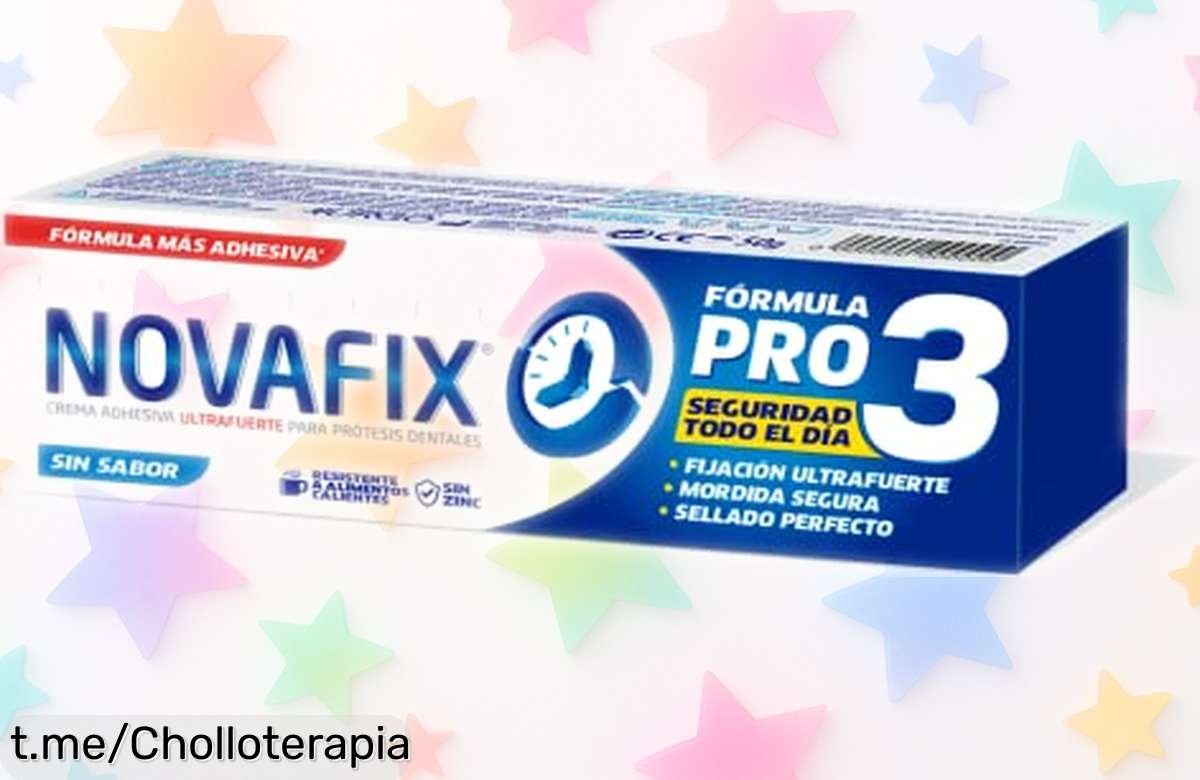 Increíble crema adhesiva para dentaduras Novafix Pro3 con fijación potente y sin heridas, ¡ahora a un precio que parece de broma! No dejes pasar esta oportunidad única.