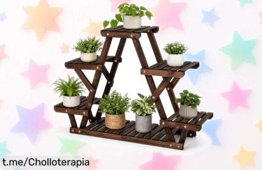 Increíble estante triangular de madera COSTWAY, aprovecha este ofertón y da a tus plantas el hogar que merecen antes de que se agoten. ¡No te quedes sin el tuyo!