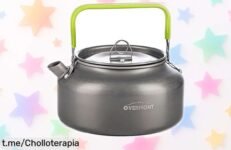 Increíble hervidor portátil Overmont de 1,2 L: calienta rápido y es super resistente. Llévalo a donde quieras y disfruta de tus infusiones en un chollo que no puedes dejar pasar.