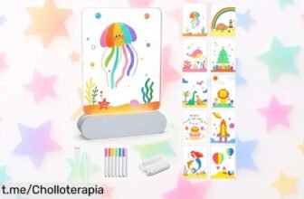 Increíble lámpara infantil Focenat con bolígrafo para dibujar, luces de colores y brillo ajustable a un precio tan bajo que no te lo puedes creer ¡Haz brillar la creatividad de tus peques ya!