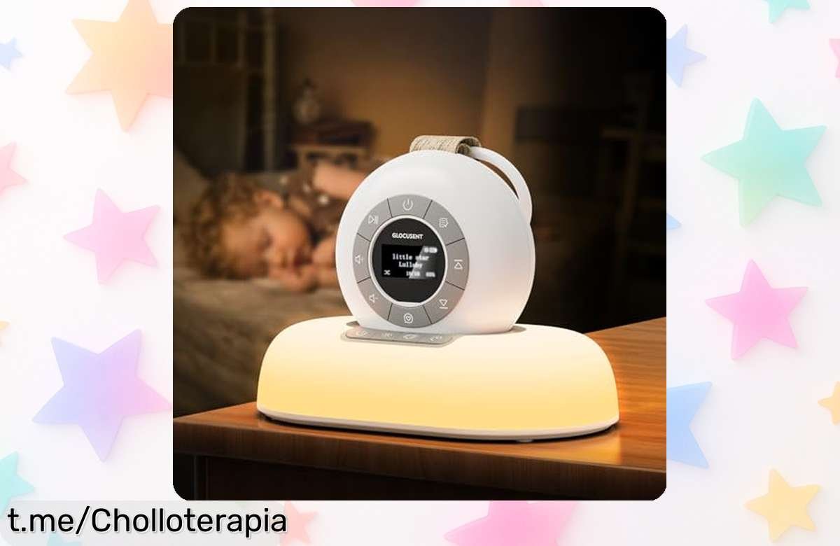 Increíble máquina de ruido blanco Glocusent con 62 sonidos y luz nocturna, el chollo perfecto para que tu bebé duerma ¡y toda la familia descanse al instante!