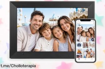 Increíble marco digital AEEZO de 10,1″ con WiFi y 32 GB para tener tus recuerdos a un precio loco; ¡revive cada momento en casa sin complicaciones!