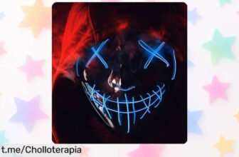 Increíble máscara LED FASCHINFEVER para Halloween y carnaval que brilla con mando, ¡ofertón a precio tirado! Sé el centro de atención en tus fiestas y sorprende a todos.