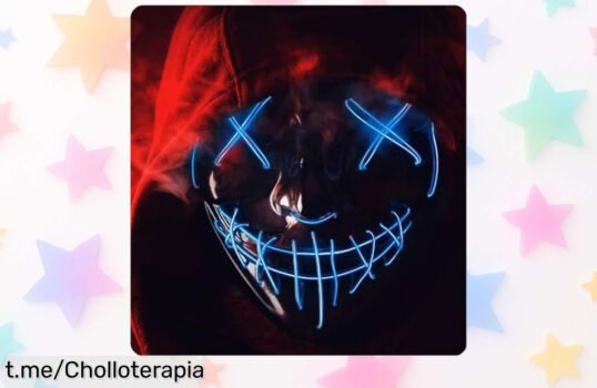 Increíble máscara LED FASCHINFEVER para Halloween y carnaval que brilla con mando, ¡ofertón a precio tirado! Sé el centro de atención en tus fiestas y sorprende a todos.