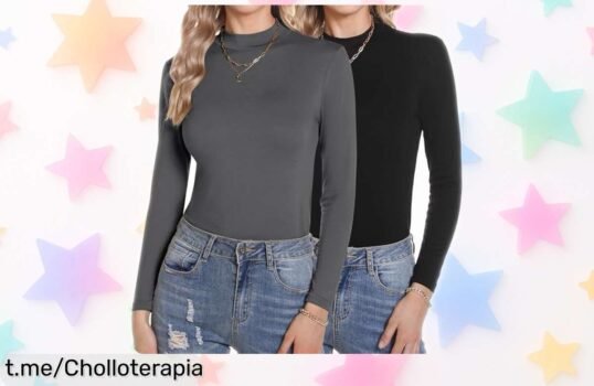 Increíble pack de 2 camisetas térmicas Aottori para mujer, suaves y con cuello alto: ¡ofertón que no puedes dejar escapar si quieres lucir bien y estar calentita!