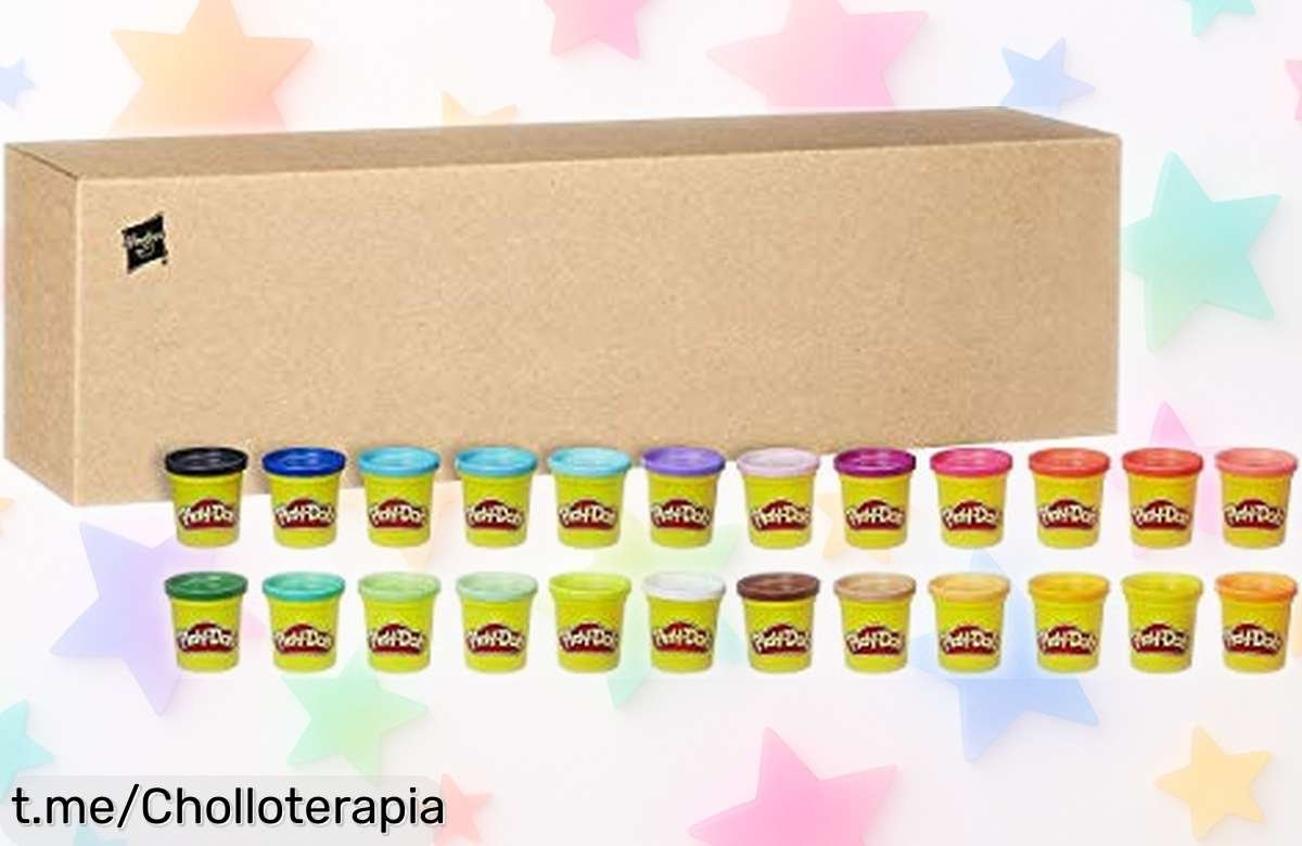 Increíble pack de 24 botes de plastilina PlayDoh Hasbro, el ofertón perfecto para dejar volar la imaginación y crear sin límites. ¡No te lo pierdas y empieza a jugar hoy mismo!