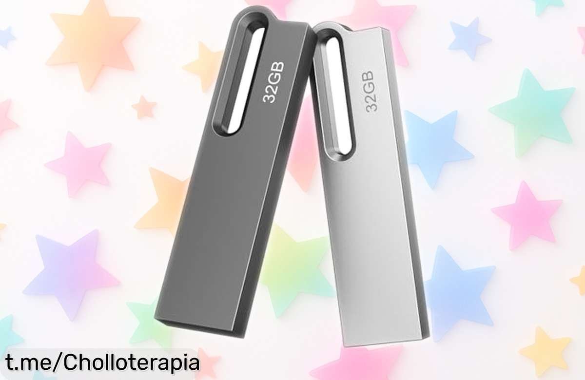 Increíble pack de dos memorias USB 32GB rápidas y resistentes al agua, ¡solo por un precio súper bajo! No pierdas la oportunidad de llevar tus datos a donde quieras con seguridad.