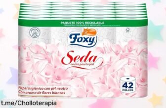 Increíble papel higiénico 3 capas FOXY en pack de 42 rollos, ¡un ofertón que no te puedes perder para mimar tu piel y llenar la casa con suavidad!