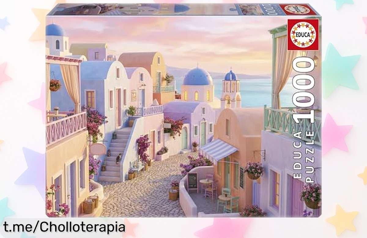 Increíble puzzle de 1000 piezas Educa Santorini: relájate armándolo y decora tu hogar. ¡No esperes más a disfrutar de este ofertón que es una maravilla!
