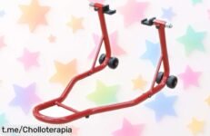 Increíble soporte universal HOMCOM para moto, resistente y fácil de mover. ¡Aprovecha este precio loco antes que se acabe! Tu moto lo agradecerá al instante.