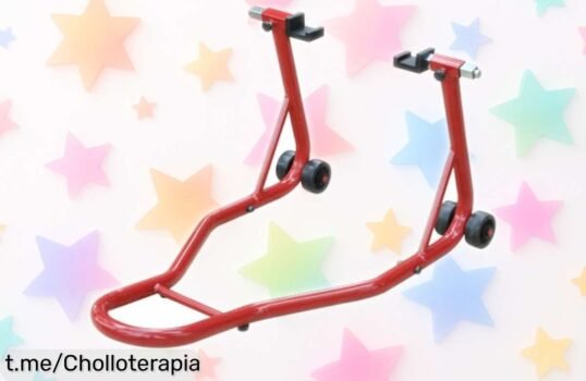 Increíble soporte universal HOMCOM para moto, resistente y fácil de mover. ¡Aprovecha este precio loco antes que se acabe! Tu moto lo agradecerá al instante.