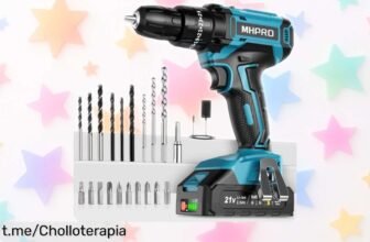 Increíble taladro percutor a batería MHPRO 21V con 24 accesorios y luz LED, ¡ofertón que no se repetirá! Haz de tu hogar un lugar especial hoy mismo.