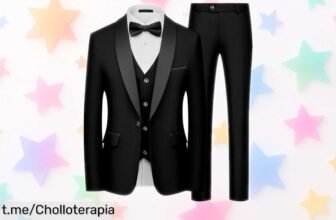 Increíble traje de hombre smoking 3 piezas slim fit con chaleco ajustable ¡Aprovecha este precio de escándalo y brilla en tu próxima ocasión especial!