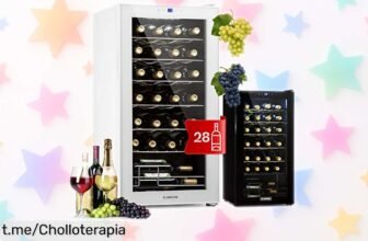 Increíble vinoteca Klarstein Shiraz para 28 botellas, ajusta la temperatura y luce tus vinos; ¡ofertón a precio de risa que no puedes dejar escapar!