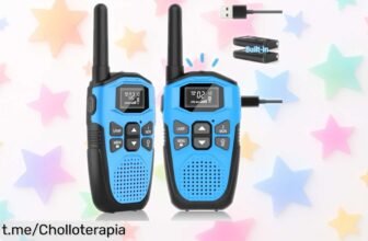 Increíble walkie talkie NXGKET para niños y adultos, ahora a precio loco con batería recargable y linterna integrada. ¡No te quedes sin el tuyo para las mejores aventuras!
