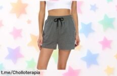 Increíbles shorts de mujer tipo bermuda en algodón elástico con bolsillos, ¡una oferta súper chollo que no podrás dejar escapar!