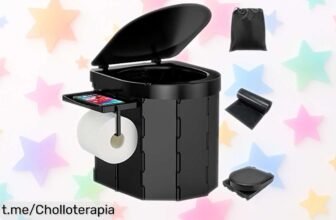 Inodoro portátil WADEO con tapa aromacontrol y soporte para móvil, el chollo que hará de tus escapadas una experiencia más cómoda y agradable. ¡No te lo pierdas!