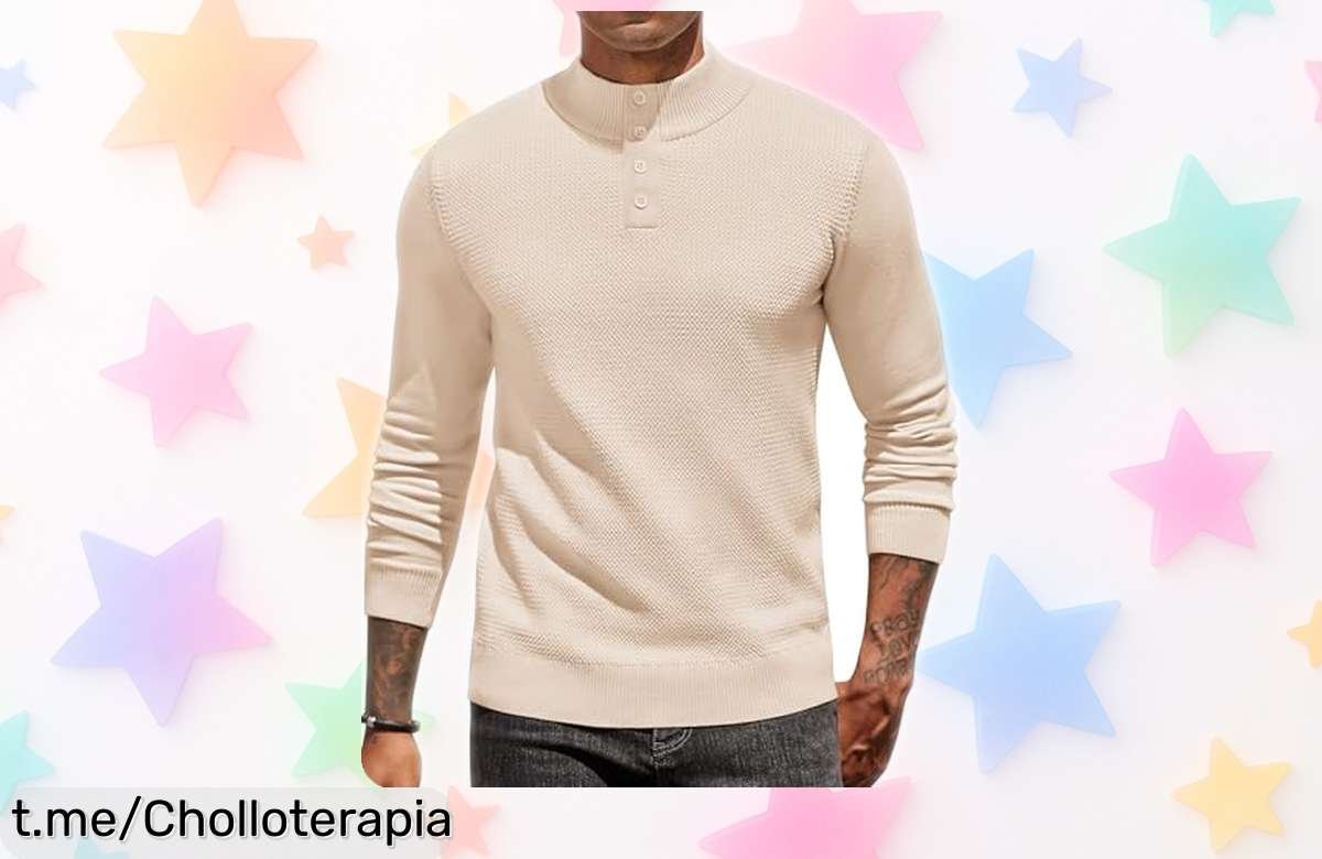 Jersey Henley de Coofandy con cuello mao y botones: calidad extraordinaria a un precio regalado, ¡no pierdas esta oportunidad que vuela!