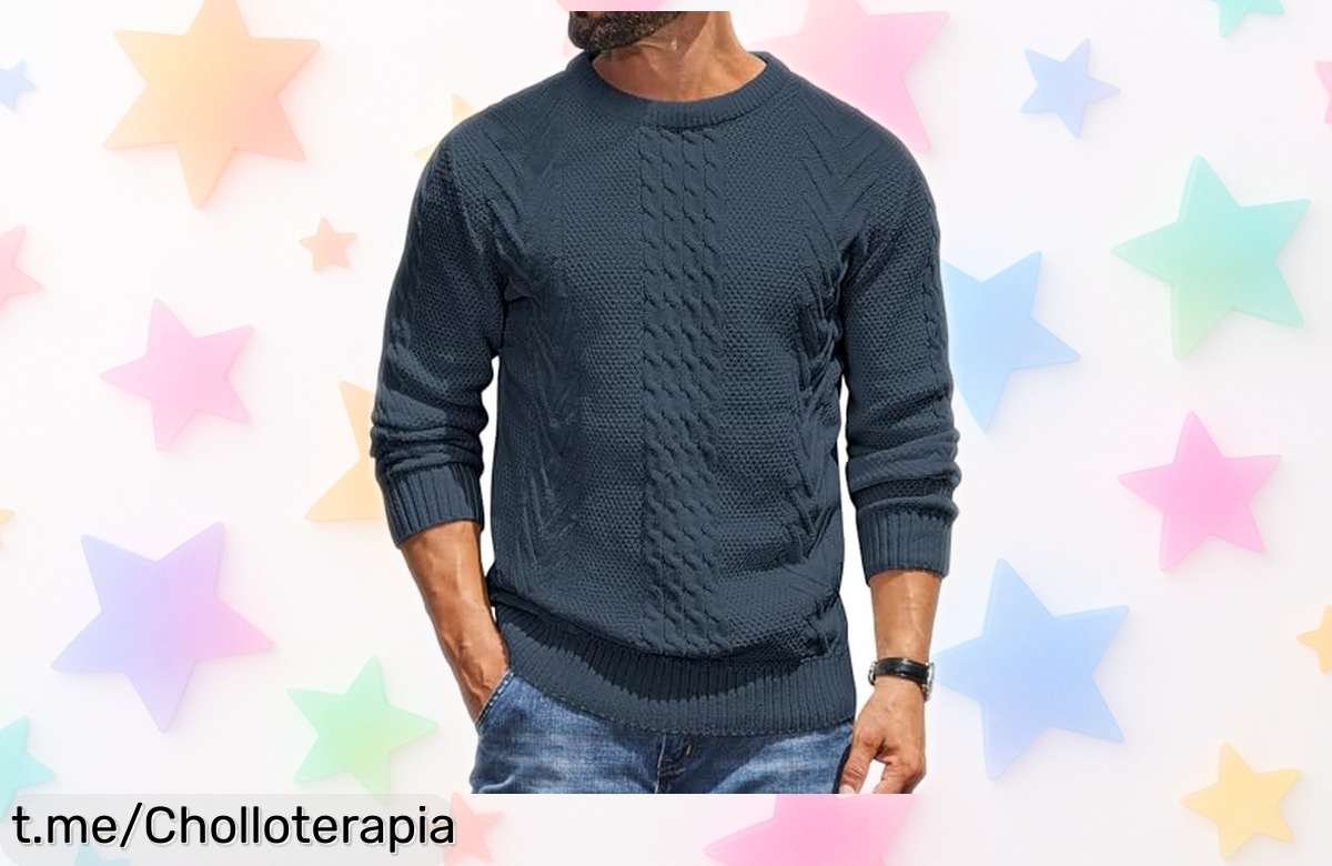 Jersey de punto con cuello redondo COOFANDY que abriga y luce genial: ¡no te lo pierdas, el precio se ha reducido a un escándalo!