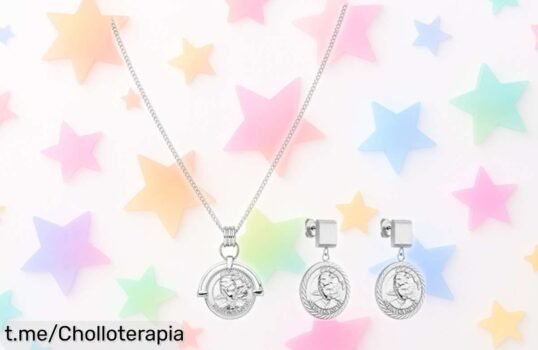 Juego de collar y pendientes Purelei con colgante de moneda, un super chollo que hará brillar tu estilo como nunca. ¡No te quedes sin el tuyo antes que se agoten!
