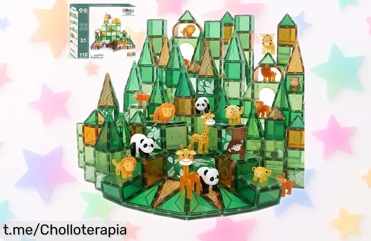 Juego de construcción magnético Olvy con 110 piezas a un precio de ganga que dispara la creatividad y une a toda la familia, ¡no te lo pierdas!
