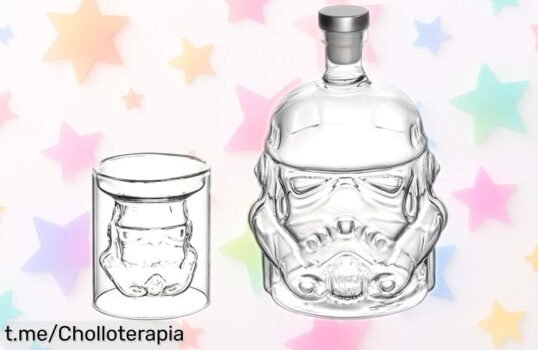 Juego de decantador Hanseküche con diseño casco y 2 vasos de chupito: ¡Super chollo para disfrutar tu whisky como nunca! No te lo pierdas, esta oferta volará rápido.