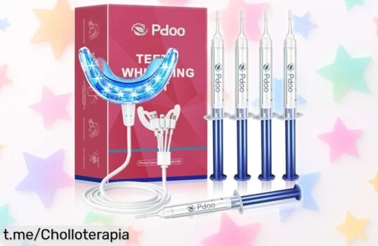 Kit de blanqueamiento dental LED que ilumina tu sonrisa hasta 8 tonos y ahora a precio de ganga, ¡no te quedes sin el tuyo y sorpréndete con los resultados!