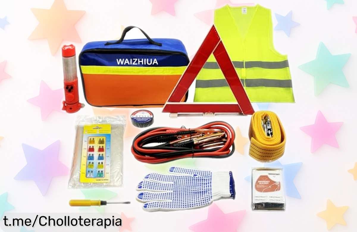 Kit de emergencia para el coche WAIZHIUA con 12 piezas esenciales a un precio increíble, no te arriesgues en la carretera, ¡hazte con él antes de que se agote!