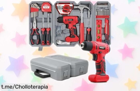 Kit de herramientas HiSpec con taladro inalámbrico 8V y 57 piezas al mejor precio; ¡aprovecha este super chollo y haz tus arreglos más fáciles y divertidos!