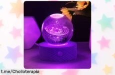 Lámpara de bola de cristal 3D del sistema solar con luz LED suave de HOTUT, ¡porque iluminar tu espacio nunca estuvo tan a buen precio! No te lo pienses más.