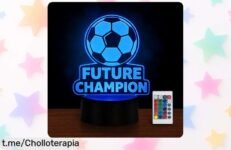 Lámpara de fútbol 3D que cambia colores al tocarla, un super chollo para los pequeños futbolistas, ¡descubre la magia y dale luz a sus sueños!