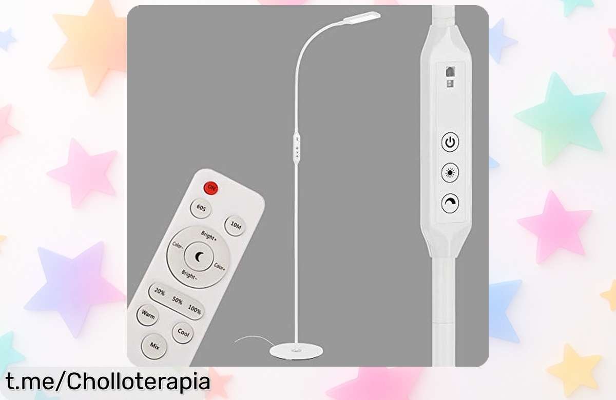 Lámpara de pie LED Briloner con mando para controlar luz y color: ¡un ofertón que ilumina tu hogar a lo grande! No dejes escapar esta oportunidad única.