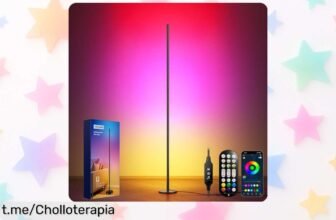 Lámpara de pie LED regulable con colores infinitos para animar tu hogar a un precio loco, ¡haz que tus fiestas brillen y bailen al ritmo de la música ya!