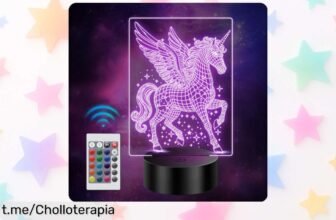 Lámpara unicornio 3D con luces de colores y mando a distancia, ilumina la habitación de los peques a un precio soñado que no te puedes perder. ¡Hazlo tuyo ya!