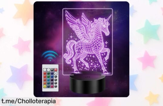 Lámpara unicornio 3D con luces de colores y mando a distancia, ilumina la habitación de los peques a un precio soñado que no te puedes perder. ¡Hazlo tuyo ya!