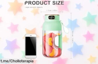 Licuadora portátil recargable que te acompaña a donde vayas, ideal para batidos frescos y smoothies; ¡ahora disponible a un precio de escándalo que no puedes dejar pasar!